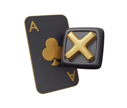 Casino cancel cross button 3d render minimal creative gambling illustration Stock Illustration