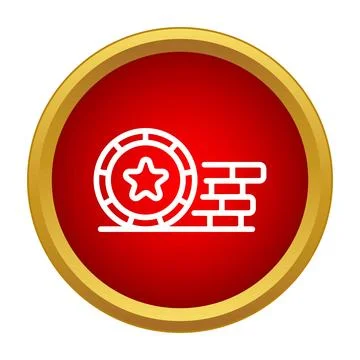 Casino chip and stack of poker tokens icon イラスト素材