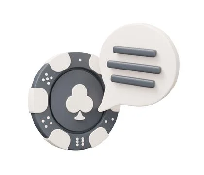 Casino chip chat 3d render minimal creative gambling illustration Illustration