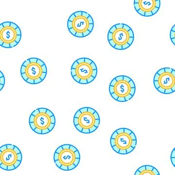 Casino chip color icon vector isolated illustration Stock Illustration