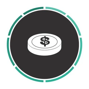 Casino chip computer symbol Stock Illustration