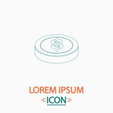 Casino chip computer symbol Stock Illustration