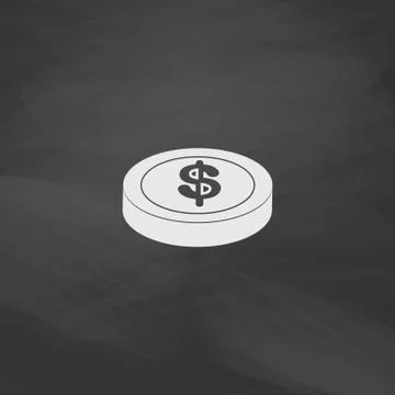 Casino chip computer symbol Stock Illustration