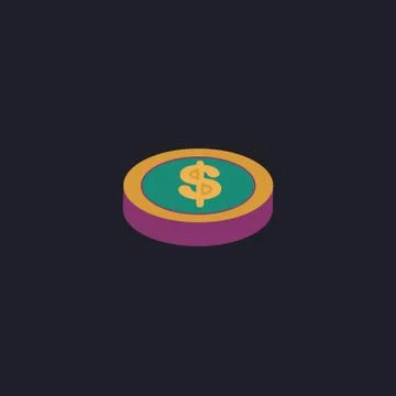 Casino chip computer symbol Stock Illustration