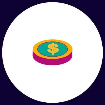 Casino chip computer symbol Stock Illustration