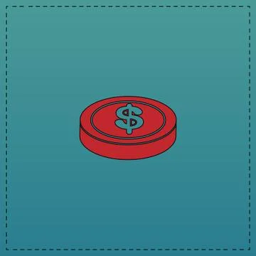 Casino chip computer symbol Stock Illustration