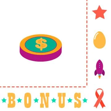 Casino chip computer symbol Stock Illustration