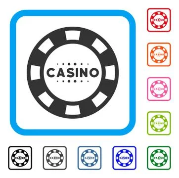 Casino Chip Framed Icon Illustrazione stock