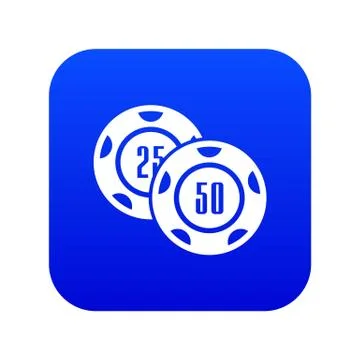 Casino chip icon blue vector Illustrazione stock