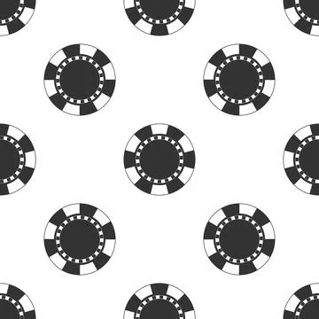 Casino chip icon seamless pattern on white background. Flat design. Vector Illustrazione stock