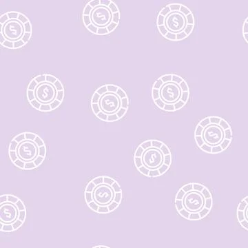 Casino chip line icon vector isolated illustration Stock Illustration
