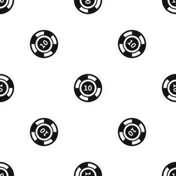 Casino chip pattern seamless black Illustrazione stock