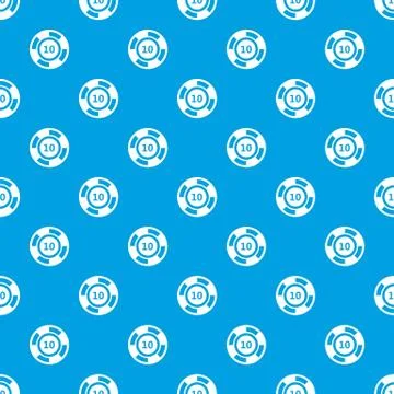 Casino chip pattern seamless blue Stock Illustration