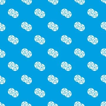 Casino chip pattern seamless blue Illustrazione stock