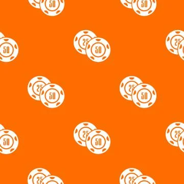 Casino chip pattern vector orange Stock Illustration
