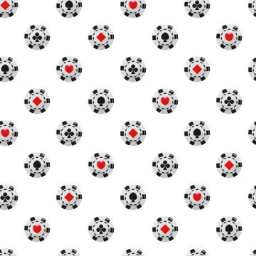 Casino chip seamless pattern background Stock Illustration