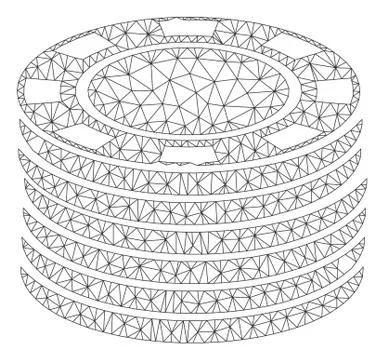 Casino Chip Stack Polygonal Frame Vector Mesh Illustration Illustrazione stock