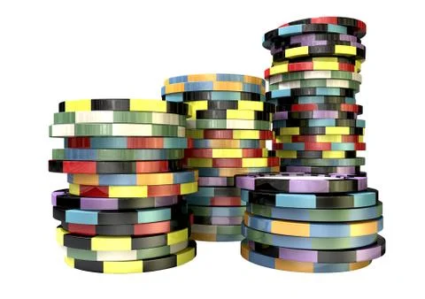 Casino chip stacks front 库存插图