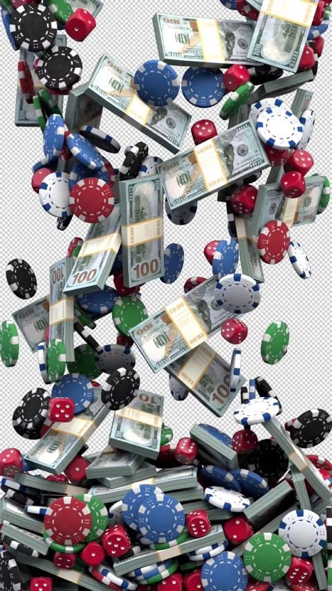 Casino chips – 3d render with alpha channel. Stock Footage 315335779