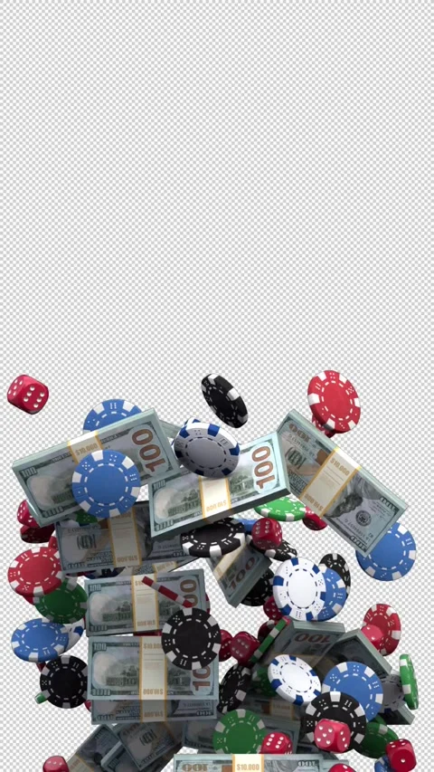 Casino chips – 3d render with alpha channel. Stock Footage 315335789