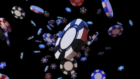 Casino chips explode in slow motion to screen Stock Footage 282703783