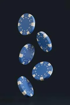 Casino chips falling on the black background Stockillustratie