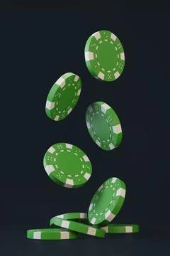 Casino chips falling on the black background Stockillustratie