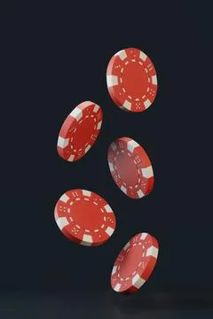 Casino chips falling on the black background Stock Illustration