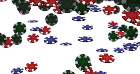 Casino chips falling Stock Footage 88153817