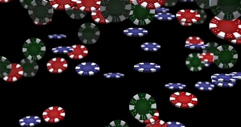 Casino chips falling Stock Footage 88154679