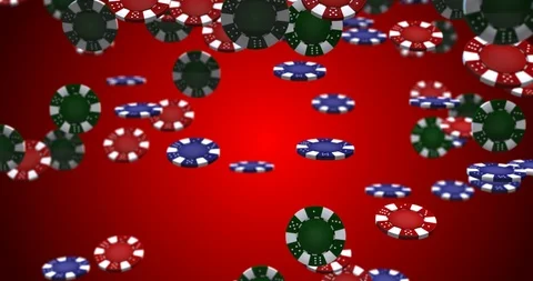 Casino chips falling Stock Footage 88154815