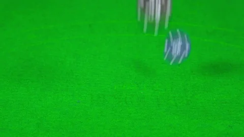 Casino chips falling on a table Видео 70415332