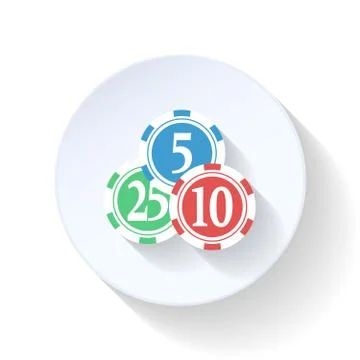 Casino chips flat icon Stock Illustration