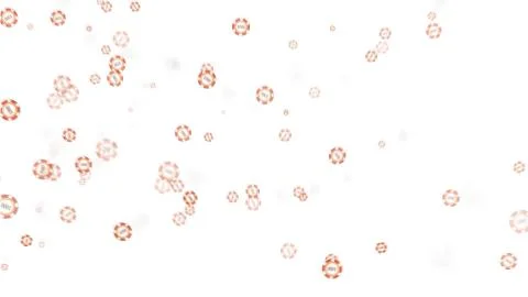 Casino chips fly apart from the explosion to the sides, on a white background Stock Illustration