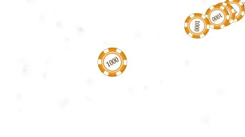 Casino chips fly apart from the explosion to the sides, on a white background Stock Illustration