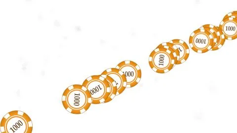 Casino chips fly apart from the explosion to the sides, on a white background Stock Illustration