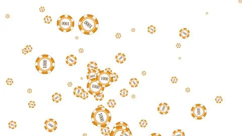 Casino chips fly apart from the explosion to the sides, on a white background Stock Illustration