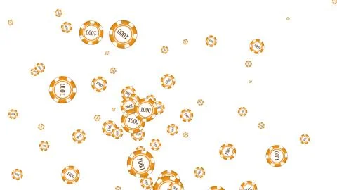 Casino chips fly apart from the explosion to the sides, on a white background Stock Illustration