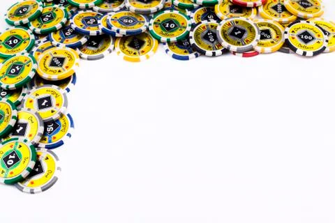 Casino chips frame Stock Photos