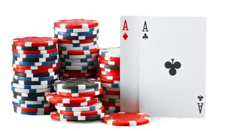 Casino chips isolated on white background Fotos de archivo