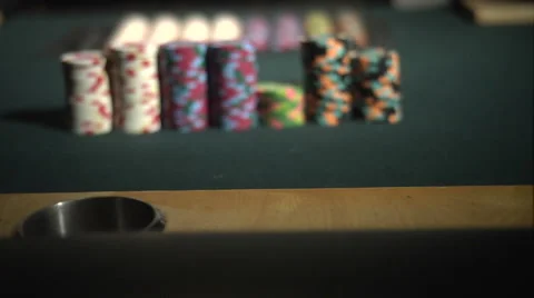 Casino Chips on Poker Table Stockbeeldmateriaal 5088180