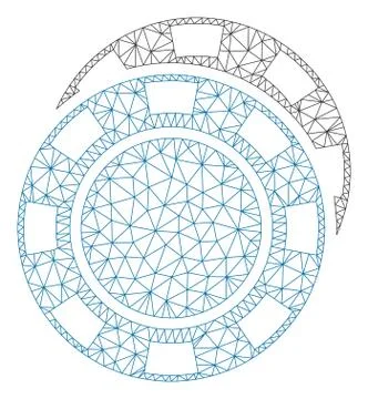 Casino Chips Polygonal Frame Vector Mesh Illustration Stock Illustration