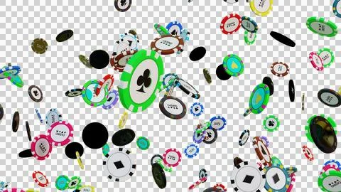 Casino Chips Set Explosion Stock Photos
