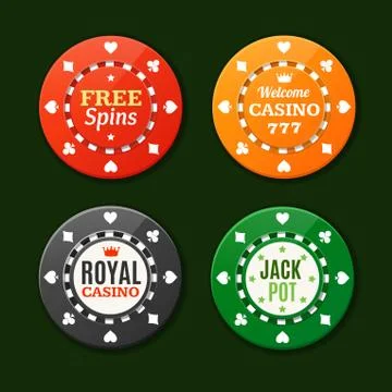 Casino Chips Sign Set. Vector Stock-Illustration