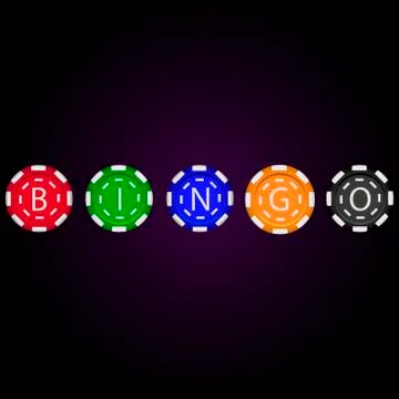 Casino chips with text Bingo. Vector. Stock Illustration