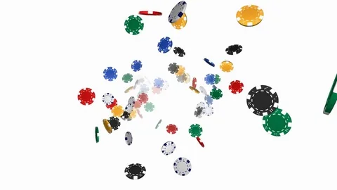 Casino chips on white background - loop, alpha  Stock Footage 75335878