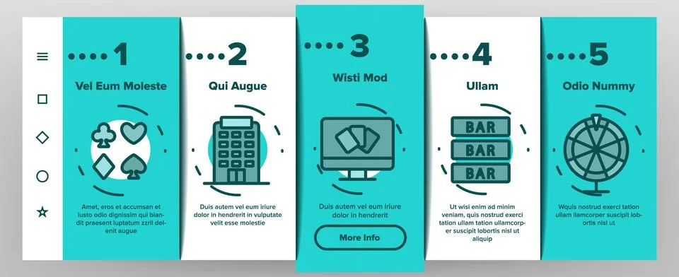 Casino Color Play Elements Vector Onboarding 스톡 일러스트