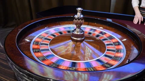 Casino concept. Top view on roulette in motion, white ball spinning. Bad luck Stock Footage 101204036
