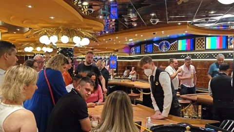 Casino on a cruise on the Brazilian coast Stock Footage