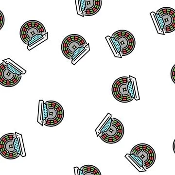 Casino cruise vector seamless pattern Illustration